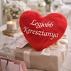 Kép 1/5 - Hímzett szív párna -Legjobb Keresztanya
