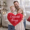 Kép 3/4 - Hímzett szív párna -Legjobb Anya - Anyák napi ajándék