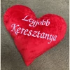 Kép 4/5 - Hímzett szív párna -Legjobb Keresztanya - Ajándék Keresztanyának