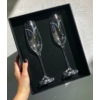 Kép 2/3 -  Swarovszki pohár szett -  Díszcsíkkal - Ajándék esküvőre - Ajándékötlet pároknak