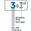 Kép 4/7 - Golyóstoll, háromszínű, nyomósirónnal egyben, BIC "4 Colours" + grafitbél