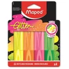 Kép 1/6 - Szövegkiemelő készlet, 1-5 mm, MAPED "Glitter Fluo Peps", vegyes fluoreszkáló színek
