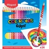 Kép 1/3 - Színes ceruza készlet, háromszögletű, radírozható, MAPED "Color`Peps Oops", 24 különböző szín