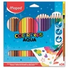 Kép 1/3 - Akvarell ceruza készlet, háromszögletű, ecsettel, MAPED "Color`Peps", 24 különböző szín
