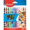 Kép 1/2 - Filctoll készlet, 2,8 mm, kimosható, MAPED "Color`Peps Animals", 12 különböző szín