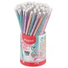 Kép 2/5 - Grafitceruza radírral, ceruzatartó, HB, háromszögletű, MAPED "Black`Peps Pastel", vegyes pasztell színek