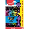 Kép 1/8 - Színes ceruza készlet, háromszögletű, MAPED "Color`Peps Monster" 18 különböző szín