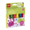 Kép 1/4 - Tempera készlet, ecsetvégű tubusban, APLI Kids "Paint&Fun", 6 különböző neon szín