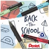 Kép 2/2 - Golyóstoll, 0,35 mm, nyomógombos, PENTEL "Kachiri BK457", piros