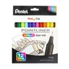 Kép 1/2 - Tűfilc készlet, 0,4 mm, PENTEL "Pointliner", 12 különböző szín