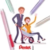 Kép 2/2 - Radírstift, tolóbetétes, PENTEL "ZE11-A", piros klip
