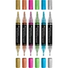 Kép 2/2 - Dekormarker készlet, 1,0 / 3,0 mm, kétvégű, akril, FABER-CASTELL "Shake&Paint", 6 különböző metál szín