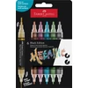 Kép 1/2 - Dekormarker készlet, 1,0 / 3,0 mm, kétvégű, akril, FABER-CASTELL "Shake&Paint", 6 különböző metál szín