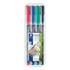 Kép 1/3 - Alkoholos marker készlet, OHP, 0,4 mm, STAEDTLER "Lumocolor® 313 S", 4 különböző szín