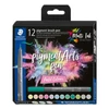 Kép 1/6 - Ecsetirón készlet, STAEDTLER "Pigment brush 371", 12 különböző pasztell szín