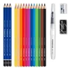 Kép 2/3 - Akvarell ceruza készlet, ecsettel, radírral, hegyezővel, grafitceruzával, STAEDTLER® "146 10C", 12 különböző szín