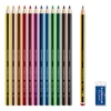 Kép 2/4 - Színes ceruza készlet, hatszögletű, ajándék grafitceruzával és radírral, STAEDTLER "Noris 185", 12 különböző szín