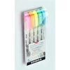 Kép 2/3 - Ecsetirón készlet, kétvégű ZEBRA "Mildliner Fluorescent", 5 szín