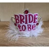 Kép 2/2 - Lánybúcsús fejdísz fehér -  Bride to be