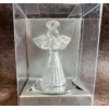 Kép 2/3 - Üveg angyal figura, kicsi-ezüst szárny szegéllyel - Ajándék ötlet karácsonyra