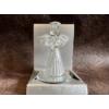 Kép 3/3 - Üveg angyal figura, kicsi-ezüst szárny szegéllyel - Ajándék ötlet karácsonyra