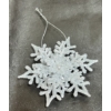 Kép 2/2 - Hópehely karácsonyi dísz 2db ezüst színű - Ajándék karácsonyra