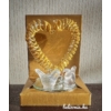 Kép 1/2 - Arany szív talpon 2 galambbal  - Szerelmes ajándék - Valentin napi ajándék