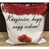 Kép 1/2 - Flitteres párna piros - Köszönöm, hogy vagy nekem.