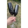 Kép 1/4 - Üveg pohár swarovski dísszel pezsgős fekete színű - Ajándék ötlet esküvőre - Házassági évfordulóra