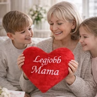 Hímzett szív párna -Legjobb Mama