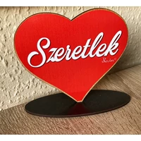 Szív alakú talpas tábla - Szeretlek