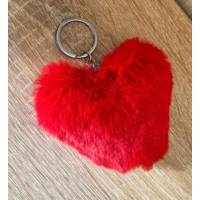 Kulcstartó - Piros plüss szív - Szerelmes meglepetés