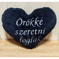 Hímzett szív párna - Örökké szeretni foglak