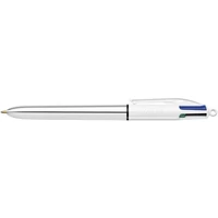 Golyóstoll, 0,32 mm, nyomógombos, négyszínű, BIC "4 Colours Shine"