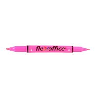 Szövegkiemelő, 1,0 / 4,0 mm, kétvégű, FLEXOFFICE "HL01", rózsaszín