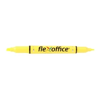 Szövegkiemelő, 1,0 / 4,0 mm, kétvégű, FLEXOFFICE "HL01", sárga