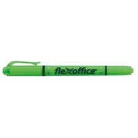 Szövegkiemelő, 1,0 / 4,0 mm, kétvégű, FLEXOFFICE "HL01", zöld