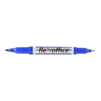 Alkoholos marker, 0,4 / 1,0 mm, kúpos, kétvégű, FLEXOFFICE "PM01", kék