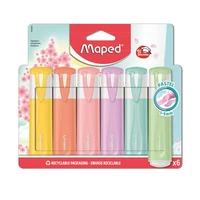 Szövegkiemelő készlet, 1-5 mm, MAPED "Fluo Peps Quality", 6 különböző pasztell szín
