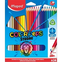 Színes ceruza készlet, háromszögletű, MAPED "Color`Peps Strong", 24 különböző szín