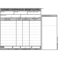 Nyomtatvány, menetlevél, személygépkocsi, 100 lap, A5, fekvő, VICTORIA PAPER, "D.GÉPJ.36.", 10 tömb / csomag