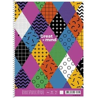 Spirálfüzet, A4 + , kockás, 80 lap, SHKOLYARYK "Great Mind", vegyes