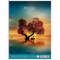Spirálfüzet, A4 + , vonalas, 80 lap, SHKOLYARYK "Colourful magic", vegyes