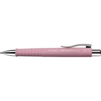 Golyóstoll, 0,7 mm, nyomógombos, rózsaszín tolltest, FABER-CASTELL "Poly Ball", kék