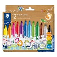 Filctoll készlet, 3 mm, háromszögletű, kimosható, STAEDTLER "Noris® jumbo 328-B", 12 különböző szín