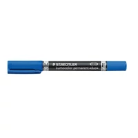 Alkoholos marker, 0,6 / 1,5 mm, kúpos, kétvégű, STAEDTLER "Lumocolor® duo 348", kék