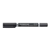 Alkoholos marker, 0,6 / 1,5 mm, kúpos, kétvégű, STAEDTLER "Lumocolor® duo 348", fekete