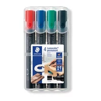 Alkoholos marker készlet, 2-5 mm, vágott, STAEDTLER "Lumocolor® 350", 4 különböző szín