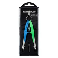 Körző készlet, precíziós, 2 darabos, STAEDTLER "Mars Comfort 556", neon kék / zöld