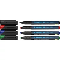 Alkoholos marker készlet, OHP, 0,4 mm, SCHNEIDER "Maxx 220 S", 4 különböző szín